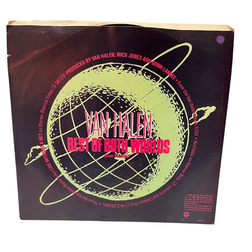 VAN HALEN {Hard Rock 45} BEST OF BOTH WORLDS / (LIVE) LP Vinyl Record